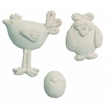 Conjunto aplique gallinas