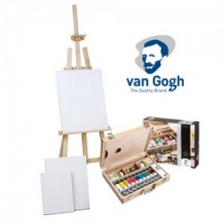 Set VAN GOGH- caja óleo BASIC+caballete+3 lienzos