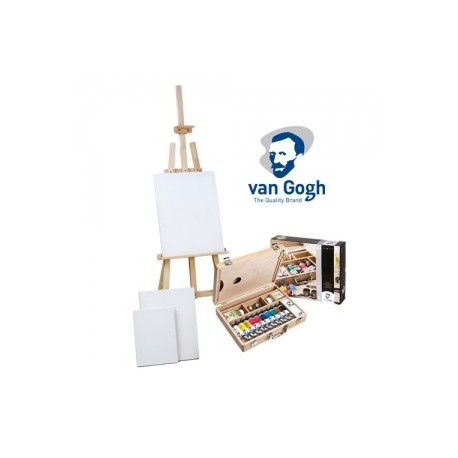 Set VAN GOGH- caja óleo BASIC+caballete+3 lienzos