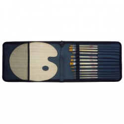 Estuche ART CREATION 12 pinceles + paleta madera