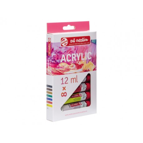 Caja acrílico ART CREATION 8 tubos-12 ml