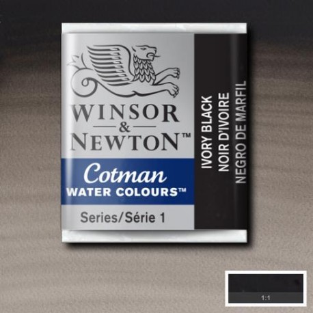 Acuarela Winsor&Newton COTMAN 1/2 Godet NEGRO MARFIL