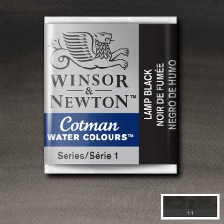 Acuarela Winsor&Newton COTMAN 1/2 Godet NEGRO HUMO