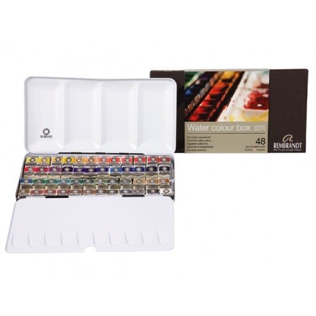 Caja metalica acuarela REMBRANDT 48 Godets