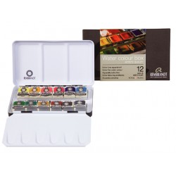 Caja metalica acuarela REMBRANDT 12 Godets