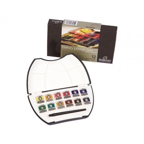 Caja acuarela viaje REMBRANDT 12 Godets