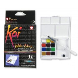 Caja acuarela KOI SAKURA 12 pastillas