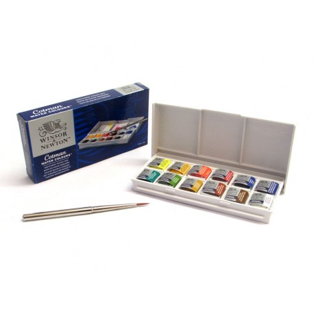 Caja acuarela de bolsillo COTMAN 12 medio Godet
