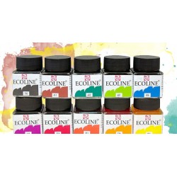 Caja acuarela luiquida ECOLINE 10 frascos