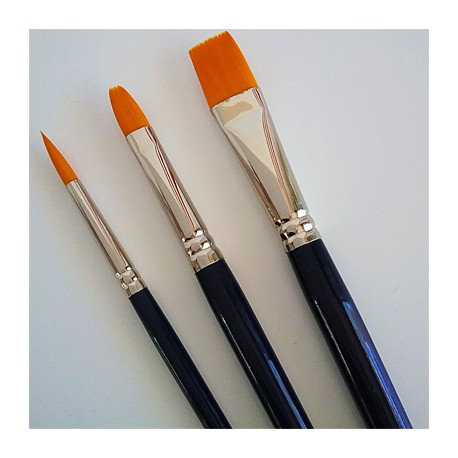Set 3 pinceles VAN GOGH fibra Toray naranja
