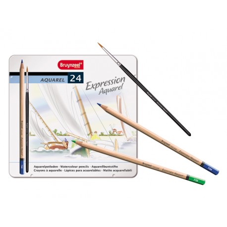 Caja metalica 24 lapices de acuarela BRUYNZEEL