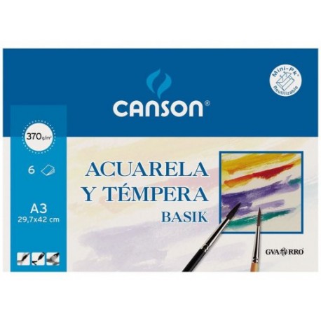 Papel acuarela CANSON BASIK A3