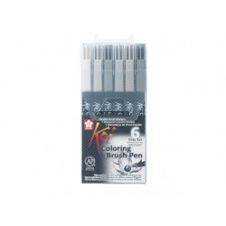 Set 6 rotuladores KOI COLORING BRUSH PEN