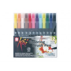 Set 12 rotuladores KOI COLORING BRUSH PEN