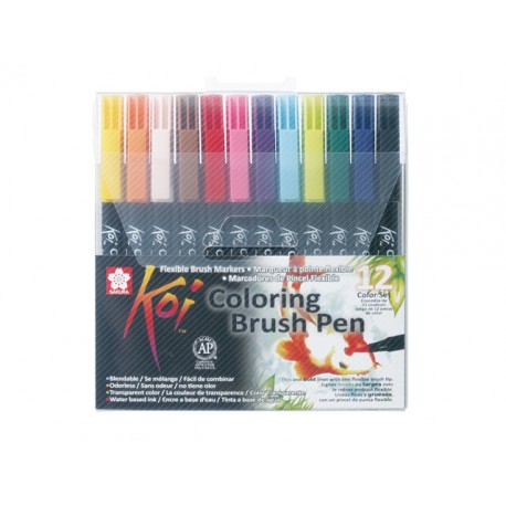 Set 12 rotuladores KOI COLORING BRUSH PEN