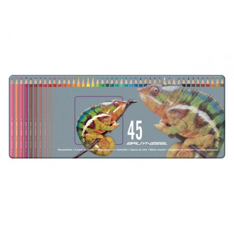 Caja metálica 45 lápices de color BRUYNZEEL Camaleón