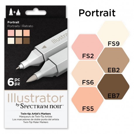 Set 6 rotuladores ILLUSTRATOR Spectrum RETRATO