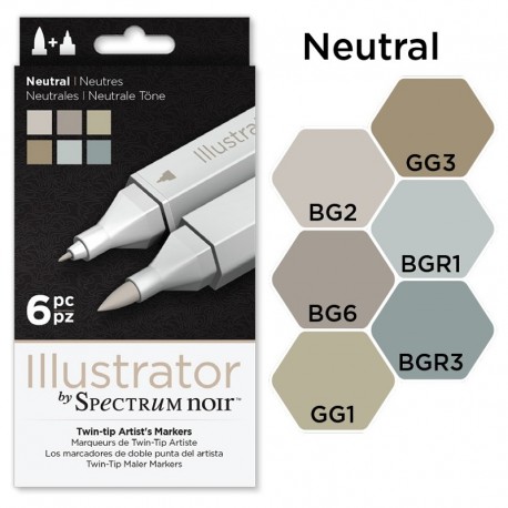 Set 6 rotuladores ILLUSTRATOR Spectrum NEUTRO