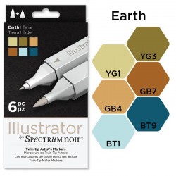 Set 6 rotuladores ILLUSTRATOR Spectrum TIERRA