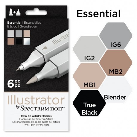 Set 6 rotuladores ILLUSTRATOR Spectrum ESENCIALES
