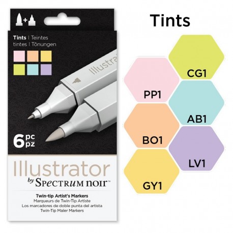 Set 6 rotuladores ILLUSTRATOR Spectrum TINTES