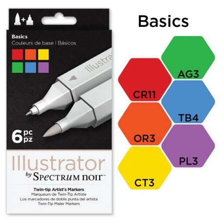Set 6 rotuladores ILLUSTRATOR Spectrum BASICOS