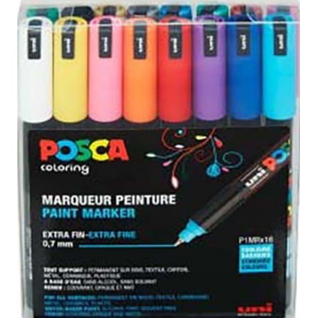 Set 16 Rotuladores POSCA extra fino