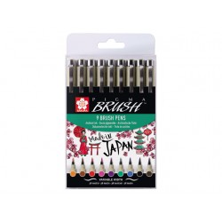 Set 9 Rotuladores PIGMA BRUSH SAKURA punta pincel