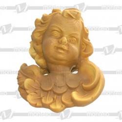 Cabeza ángel talla madera I